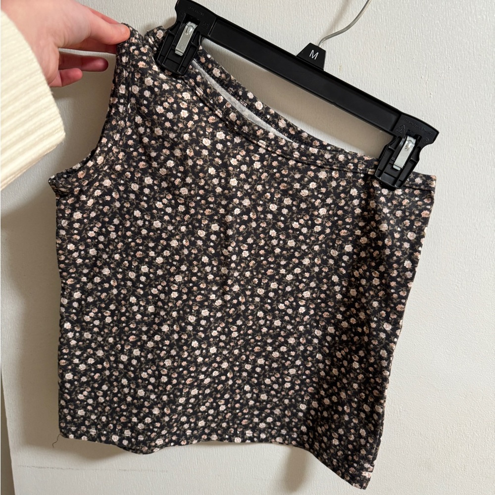 American Eagle Outfitters Floral Tank Top - Black and White